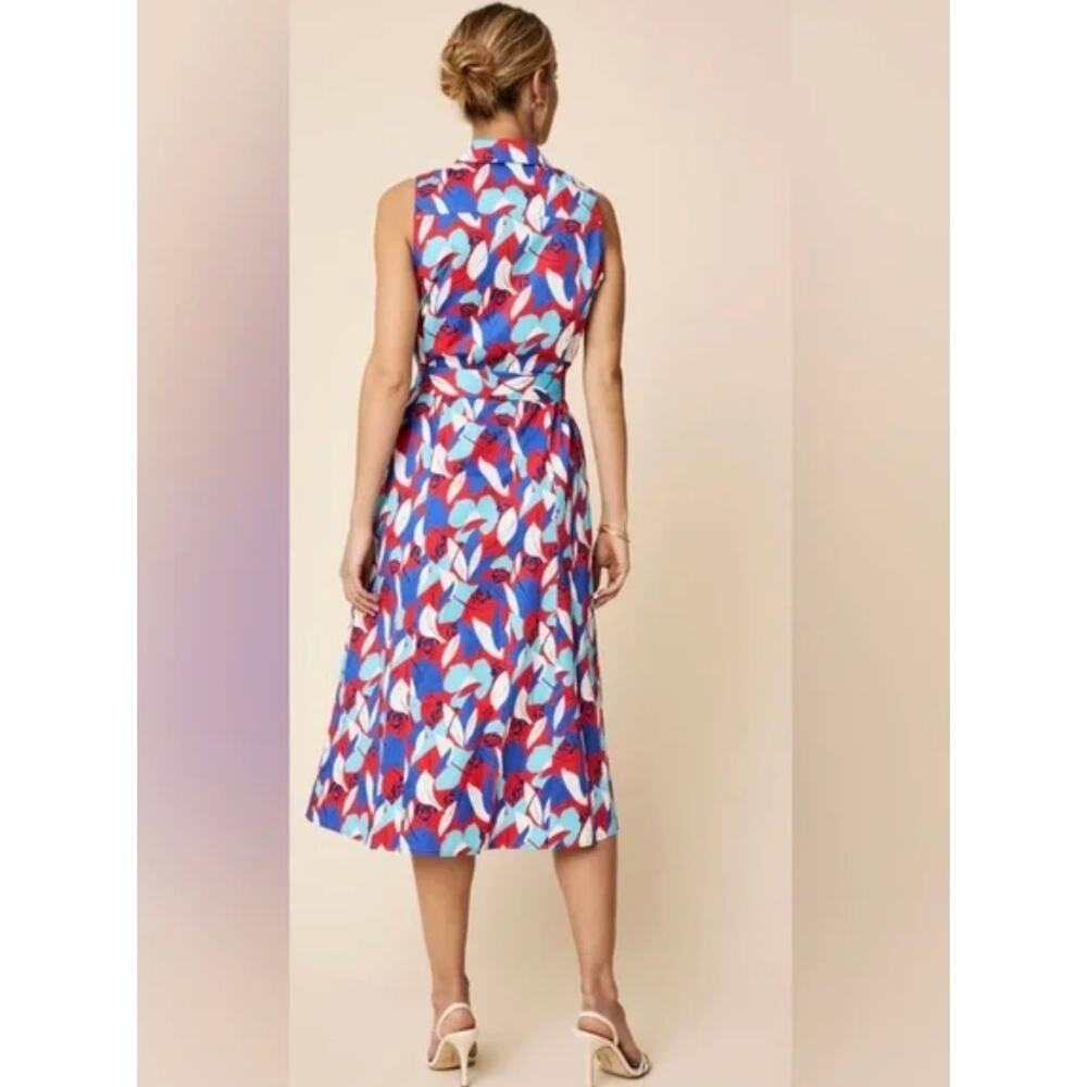 NWT UnTUCKit Faye Dress / Sz 2 / Red, Blue, White Floral - Picture 2 of 5